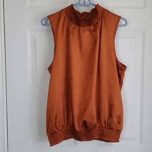 Orange Shimmery Sleeveless Top